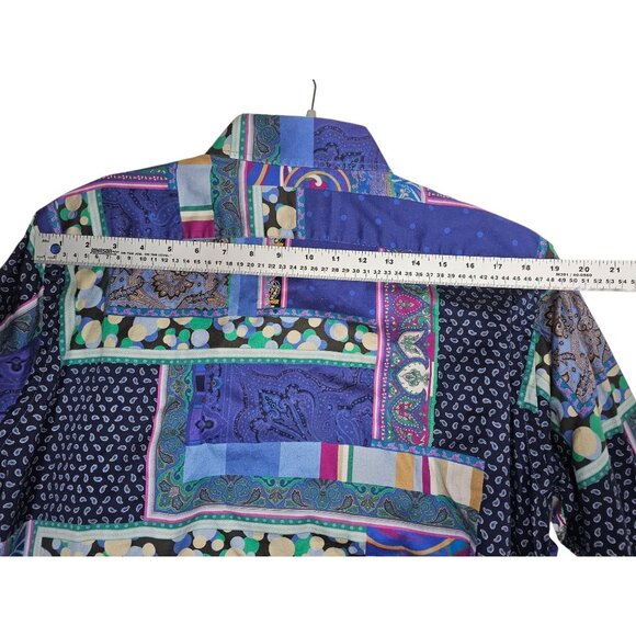 Etro Milano Floral Shirt Abstracto AOP Algodón L/S Hombre Botón Frontal Talla 43 - Picture 5 of 8